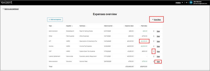 20250107 Expenses Overview Page (With Settled Expenses)