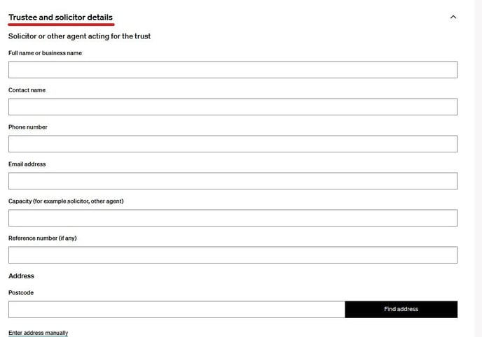 20250212 - IHT418 - Trustee and Solicitors Details