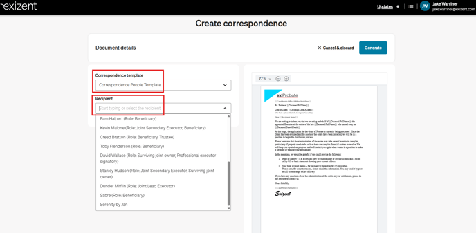 20250916 Create Correspondence Page (People)