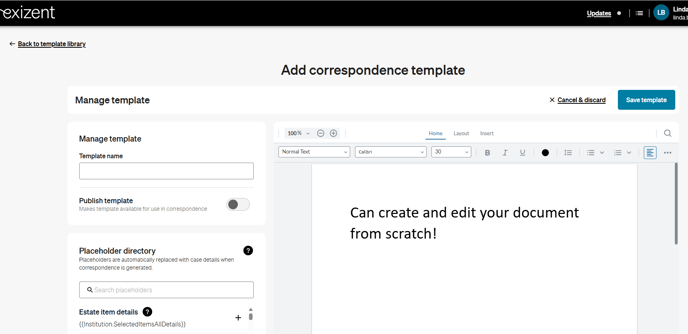 20250917 - Create without document edit screen