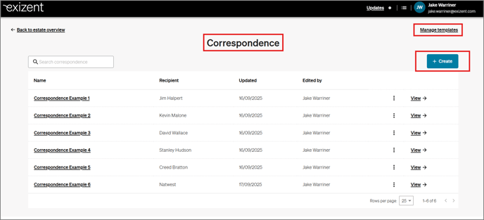 20250929 Correspondence Main Page (People)
