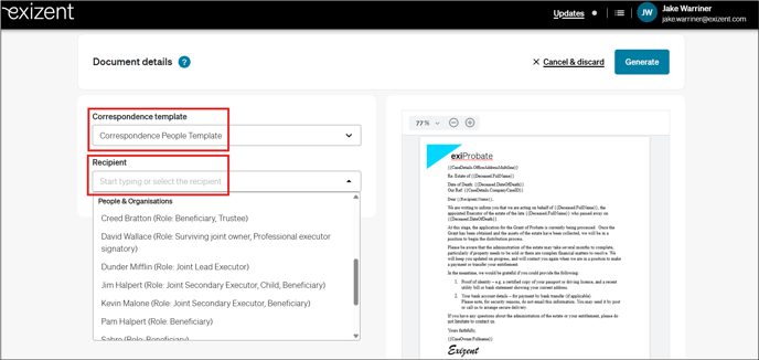 20250929 Create Correspondence Page (People)