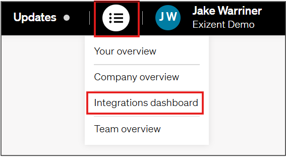20260202 Integrations Overview Drop Down Menu Option