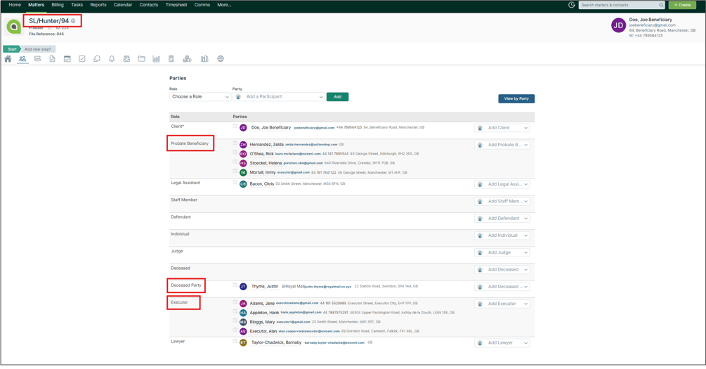 How do I share an Actionstep case with Exizent?