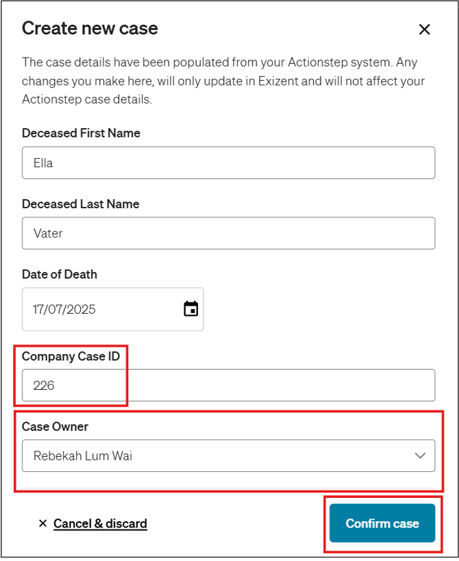 20260203 Create New Case Page