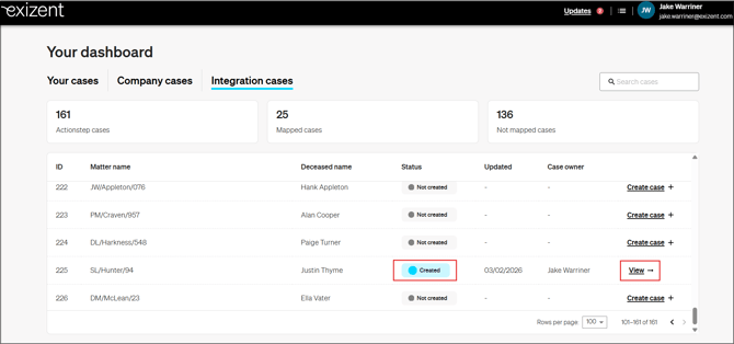 20260203 Integration Cases Dashboard (with case created)