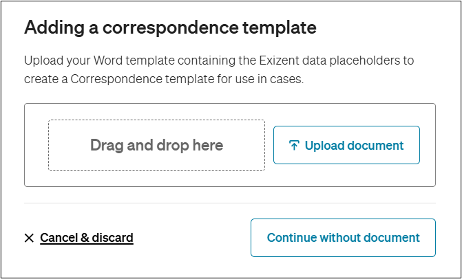 Add correspondence template