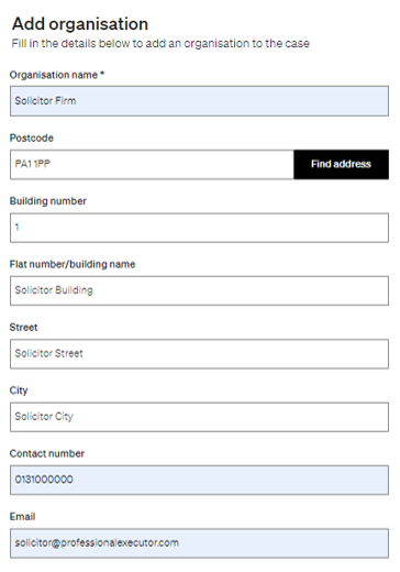 20221114 Add Professional Executor Name and Address