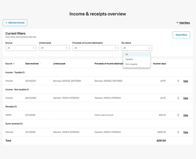 20251121 - income & receipts overview