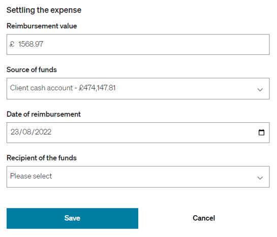 Reimbursing third party expense